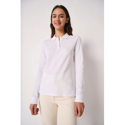 Ladies' pique LSL polo shirt